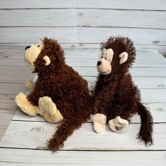 Pair Of Ganz Cheeky Monkey 7" Plush Toys - Brown & Tan - Soft Stuffed Animals - Picture 4 of 10